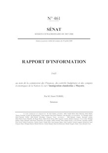 Rapport d information fait au nom de la Commission des finances (...) sur l immigration clandestine à Mayotte