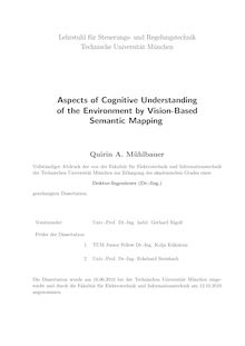 Aspects of cognitive understanding of the environment by vision-based semantic mapping [Elektronische Ressource] / Quirin A. Mühlbauer