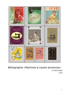 Bibliographie pour Machines à Coudre anciennes