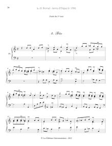 Partition , Trio, Pièces d orgue, Livre d orgue, Dornel, Antoine