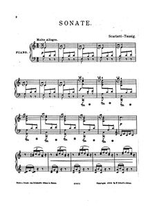 Partition Sonata en C Major, 100 clavier sonates, Scarlatti, Domenico