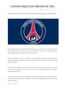 Communiqué de presse PSG sur les débordements du Trocadéro 