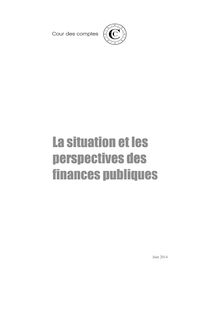 La situation et les perspectives des finances publiques - rapport Cour des comptes