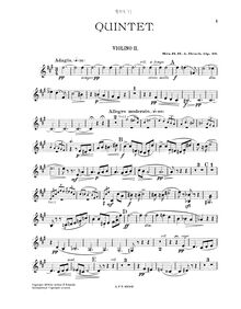 Partition violon 2, Piano quintette, Quintet in F-sharp minor for Piano and Strings