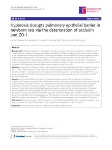 Hyperoxia disrupts pulmonary epithelial barrier in newborn rats via the deterioration of occludin and ZO-1