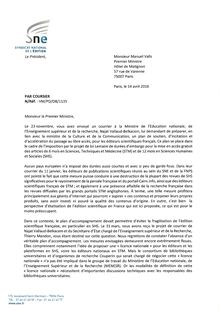 Loi Lemaire courrier SNE à M. Valls