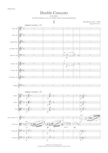 Partition , Andante con moto, Dopel-Konzerte für Karinette (oder Violine), viole de gambe und Orchester, Op.88