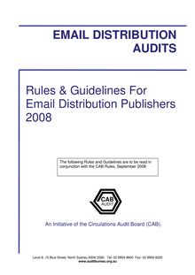 CAB Email Newsletter Audit Rules 2008