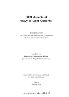 QCD aspects of heavy to light currents [Elektronische Ressource] / vorgelegt von Francisco Campanario Pallás