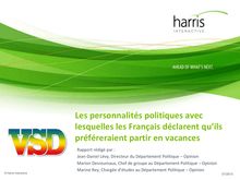Les personnalités politiques avec lesquelles les Français déclarent qu’ils préféreraient partir en vacances : sondage Harris Interactive pour VSD