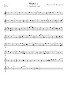 Partition ténor viole de gambe 1, octave aigu clef, Gaudent en coelis animae Sanctorum