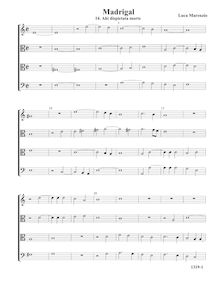Partition , Ahi dispietata morte - partition complète (Tr T T B), madrigaux pour 4 voix