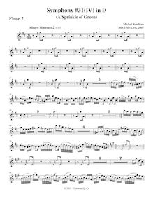 Partition flûte 2, Symphony No.31, D major, Rondeau, Michel