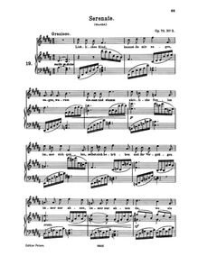 Partition , Serenade, 4 chansons, 4 Gesänge, Brahms, Johannes