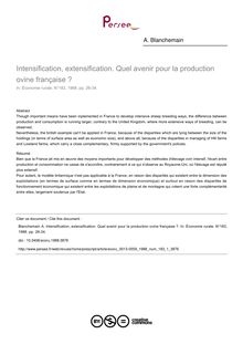Intensification, extensification. Quel avenir pour la production ovine française ? - article ; n°1 ; vol.183, pg 26-34