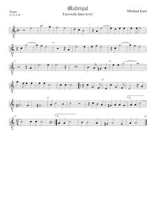 Partition ténor viole de gambe, octave aigu clef, madrigaux, East, Michael par Michael East