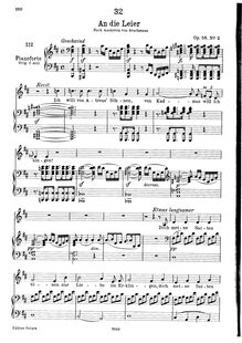 Partition complète, transposition pour low voix (B minor), An die Leier, D.737 (Op.56 No.2)