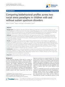 Comparing biobehavioral profiles across two social stress paradigms in children with and without autism spectrum disorders