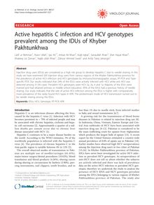 Active hepatitis C infection and HCV genotypes prevalent among the IDUs of Khyber Pakhtunkhwa