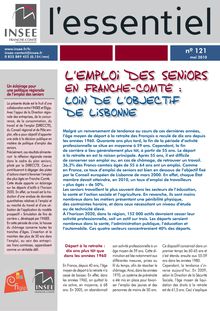 L emploi des seniors en Franche-Comté : loin de l objectif de Lisbonne