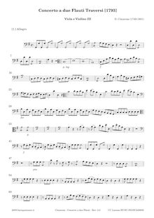 Partition altos (basse, alto et aigu clefs), Concerto pour 2 flûte G dur
