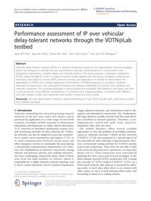 Performance assessment of IP over vehicular delay-tolerant networks through the VDTN@Lab testbed