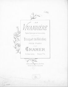 Partition  No.2, Bouquet de mélodies sur  La vivandière , Cramer, Henri (fl. 1890)