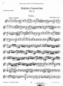 Partition de violon, Schuler-Concertino, Op.8, Huber, Adolf
