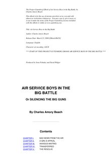 Air Service Boys in the Big Battle - Or, Silencing the Big Guns