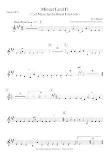 Partition cor 2 (F), Music pour pour Royal Fireworks, Fireworks Music