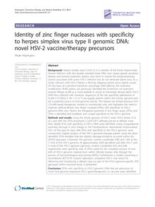 Identity of zinc finger nucleases with specificity to herpes simplex virus type II genomic DNA: novel HSV-2 vaccine/therapy precursors