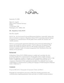 Letter of Comment FINRA Reg. Notice 08-39