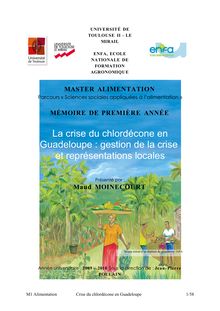 La crise du chlordécone en Guadeloupe : gestion de la crise et ...