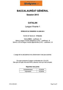Sujet BAC 2015 Catalan LV1