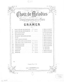 Partition  No.2, Choix de mélodies sur  Manon , Cramer, Henri (fl. 1890)