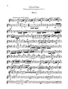 Partition hautbois 1, 2, Pomp et Circumstance, Op.39, Elgar, Edward
