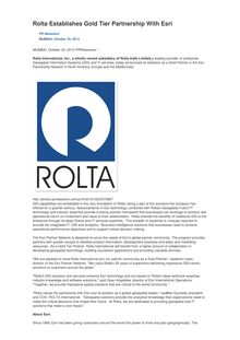Rolta Establishes Gold Tier Partnership With Esri