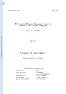Chaînes et dépendance, Linear orders and dependence