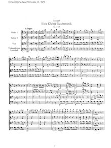 Partition complète, Eine kleine Nachtmusik, A Little Night Music ; Serenade No.13