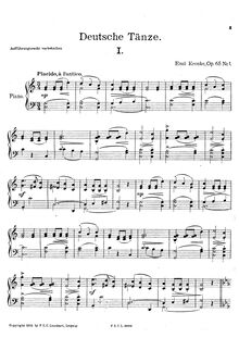 Partition complète, 4 Deutsche Tänze, Op.65, Kronke, Emil