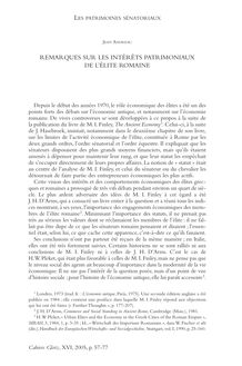 Remarques sur les intérêts patrimoniaux de l’élite romaine - article ; n°1 ; vol.16, pg 57-77