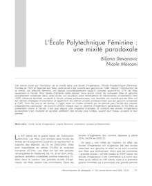 L École Polytechnique Féminine : une mixité paradoxale - article ; n°1 ; vol.150, pg 19-29