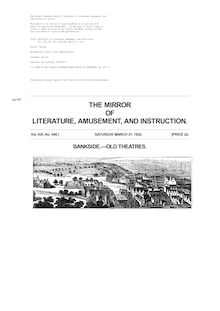 The Mirror of Literature, Amusement, and Instruction - Volume 19, No. 540, March 31, 1832
