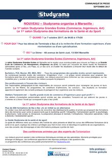 Studyrama organise deux salons d orientation à Marseille le 7 octobre