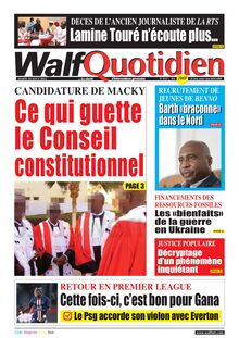 Walf Quotidien n°9127 - du mardi 30 août 2022