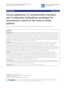 Clinical application of computerized evaluation and re-education biofeedback prototype for sensorimotor control of the hand in stroke patients