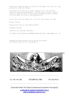 The Girl s Own Paper, Vol. VIII: No. 356, October 23, 1886.