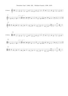 Partition ténor , partie [G2 ou C3 clef], Deutscher Tanz, Franck, Melchior
