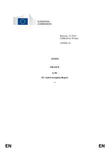 Rapport anticorruption de l UE - chapitre "France"
