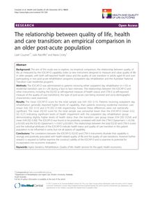The relationship between quality of life, health and care transition: an empirical comparison in an older post-acute population